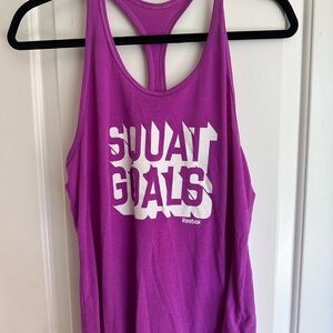 Reebok Women's Pink Tank Top with Bold Print